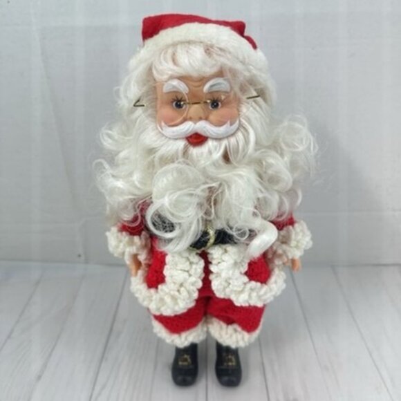 Vintage Crochet Mr. and Mrs. Santa Claus Doll Crocheted Outfits 14" - Picture 2 of 16